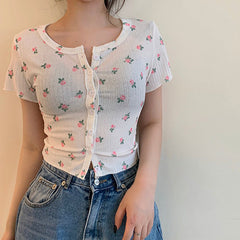 Rosa geripptes Top