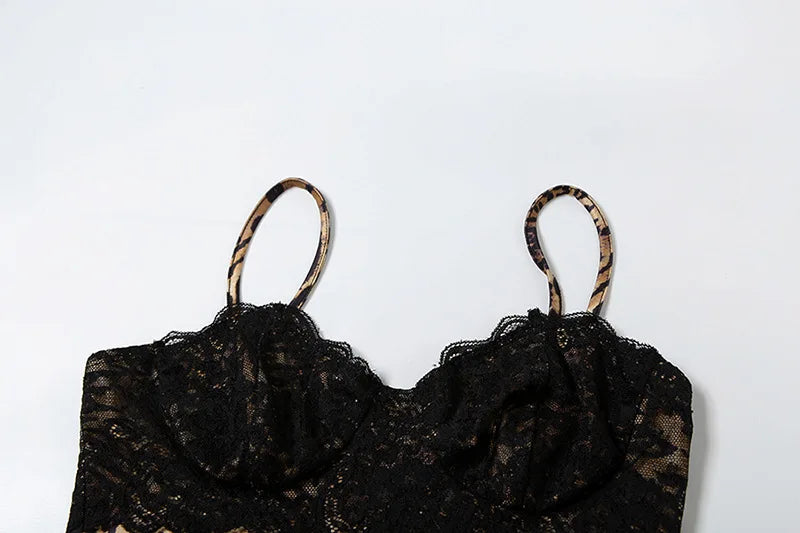 Leopard Print Two-Piece Cami Flare Pantsuit