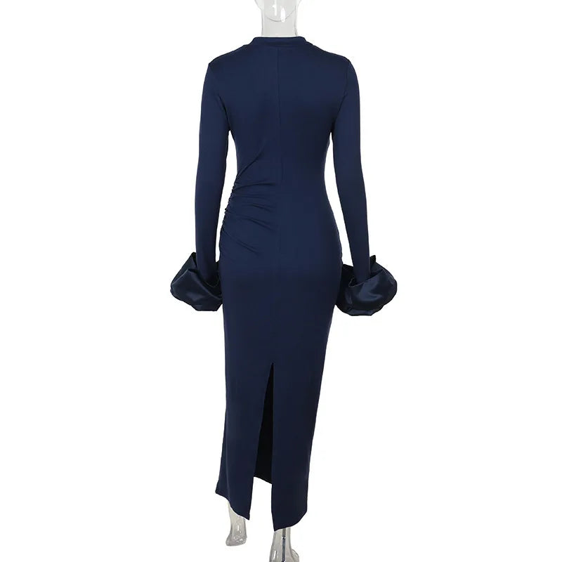 Bubble Long Sleeved Maxi Dress