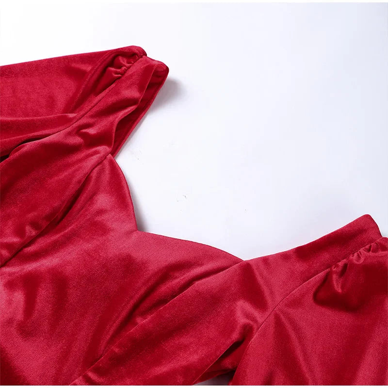 Velvet Strapless Mini Dress Off Shoulder Party Outfit