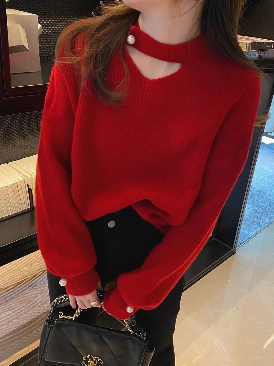 Pearl Full Sleeved Loose Knit Sweater