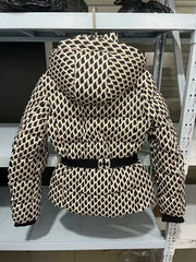 Belt Hooded Down Cotton Windproof Jacket