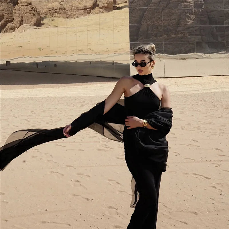 Turtleneck Metal Ring Knitted Tops