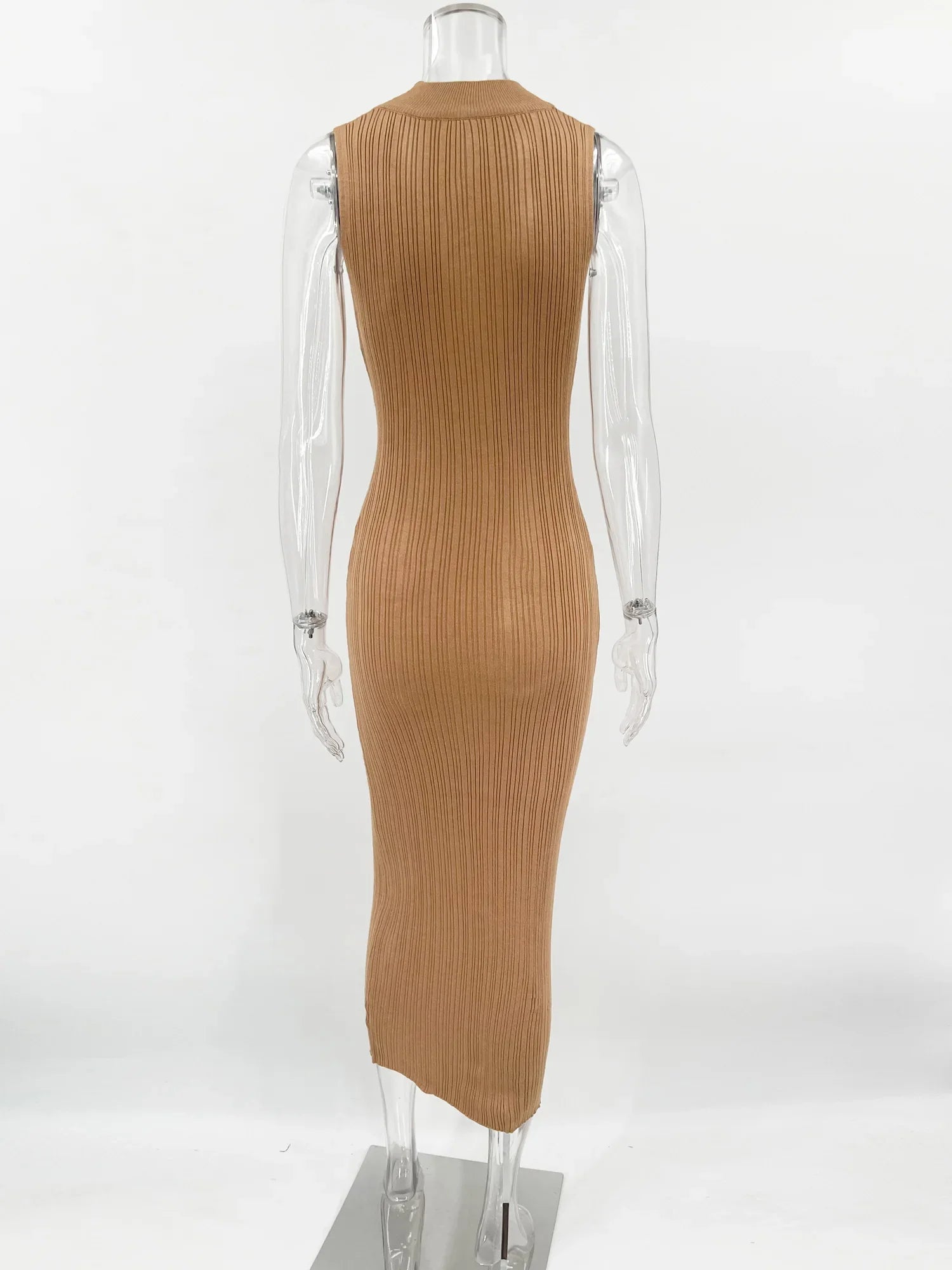 Women's Sleeveless Turtleneck Maxi Dress