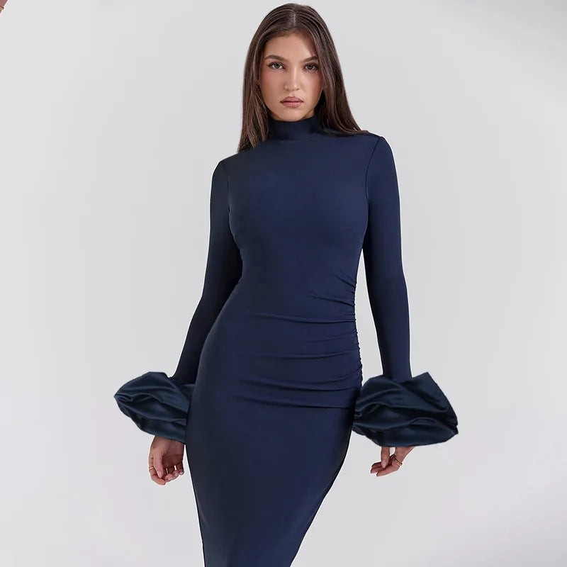 Bubble Long Sleeved Maxi Dress