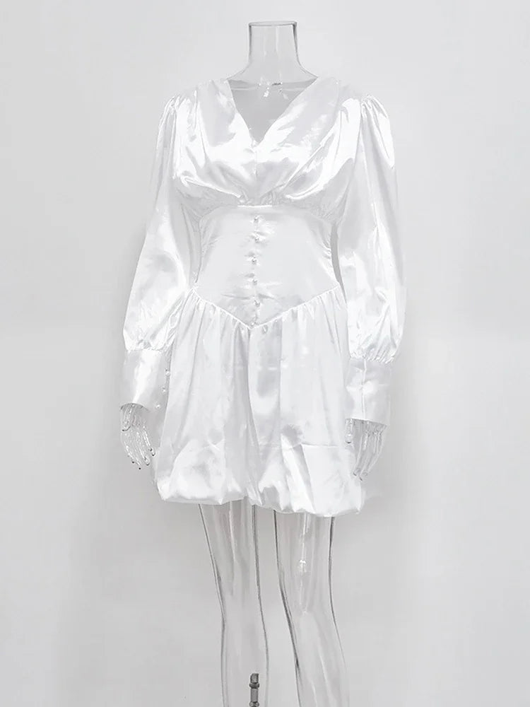 Lantern Long Sleeve Ball Gown Dress