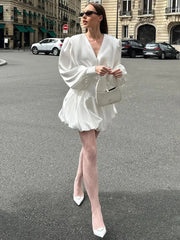 Lantern Long Sleeve Ball Gown Dress