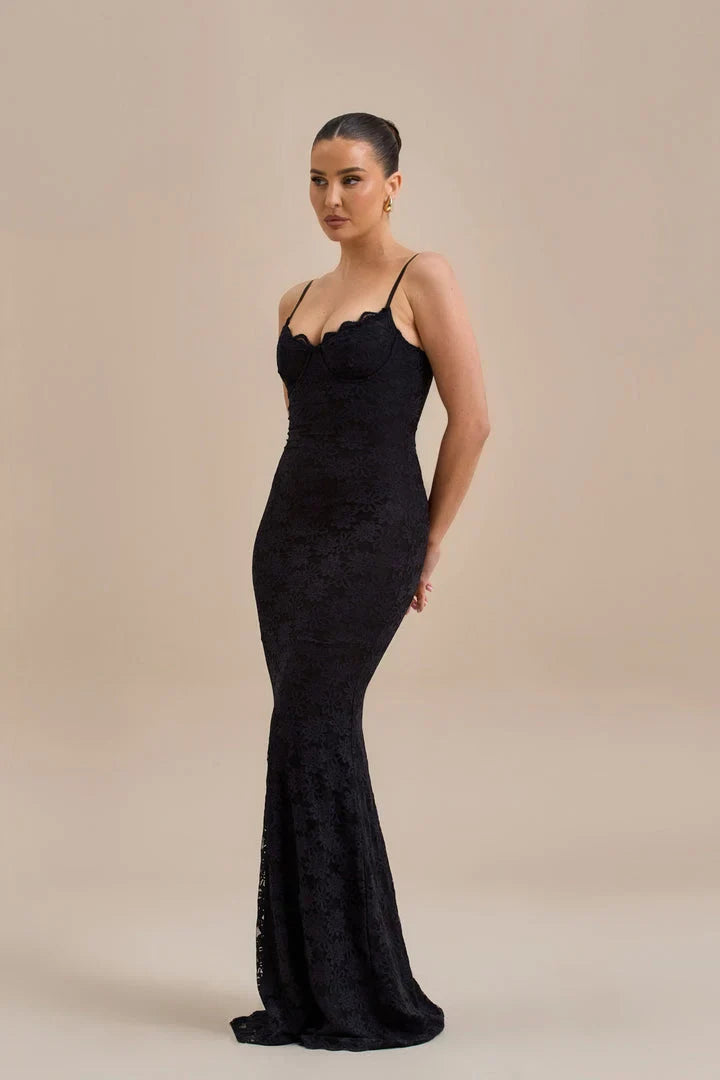 Spaghetti Strap Backless Maxi Dress