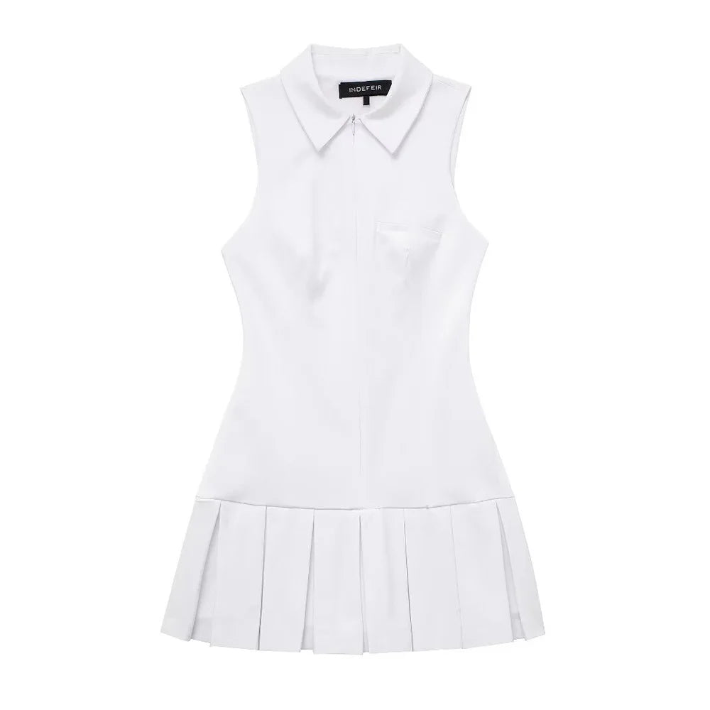 Women's Box Pleated Casual Short Dress