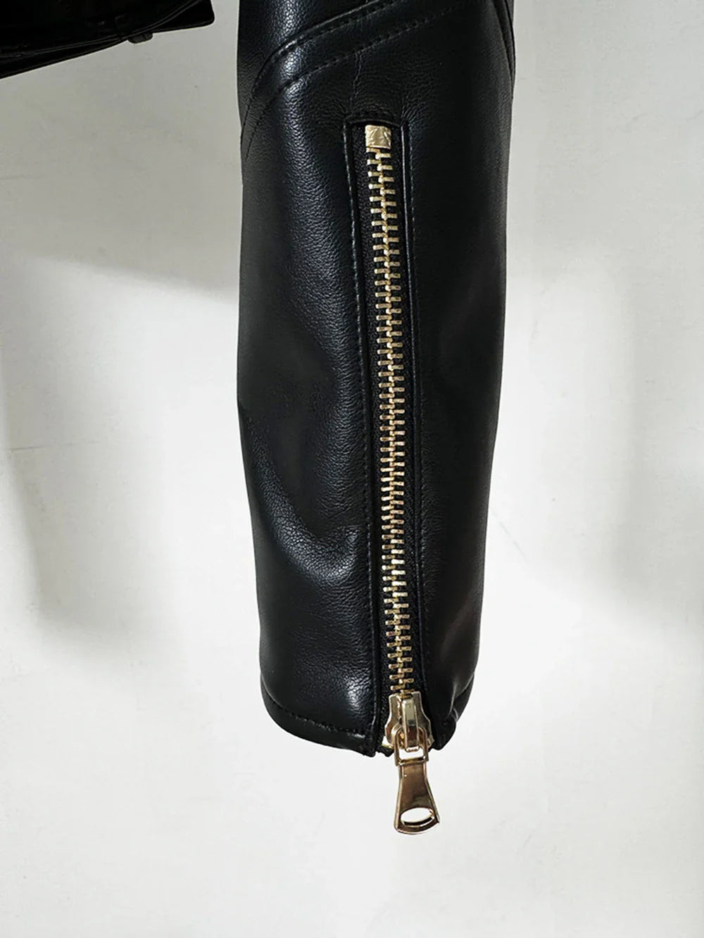 Women's Double Breasted Faux Leather Short Jacket