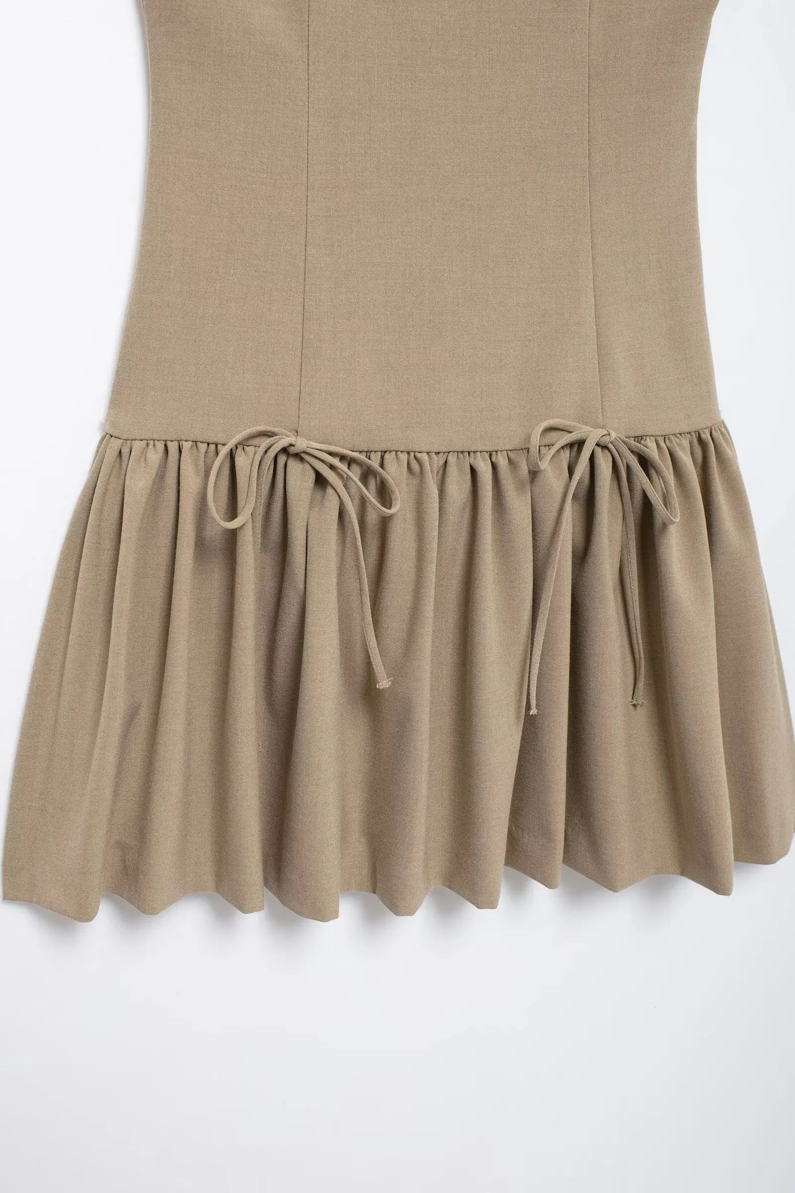 Bow Crew Neck Sleeveless Mini Dress