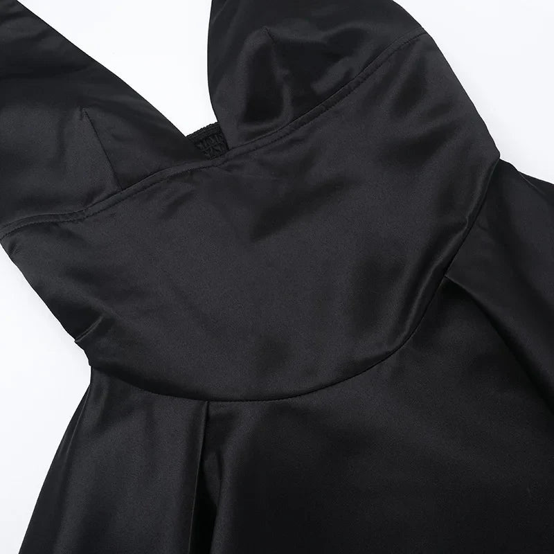 Deep V Backless A-line Bodycon Mini Dress Women
