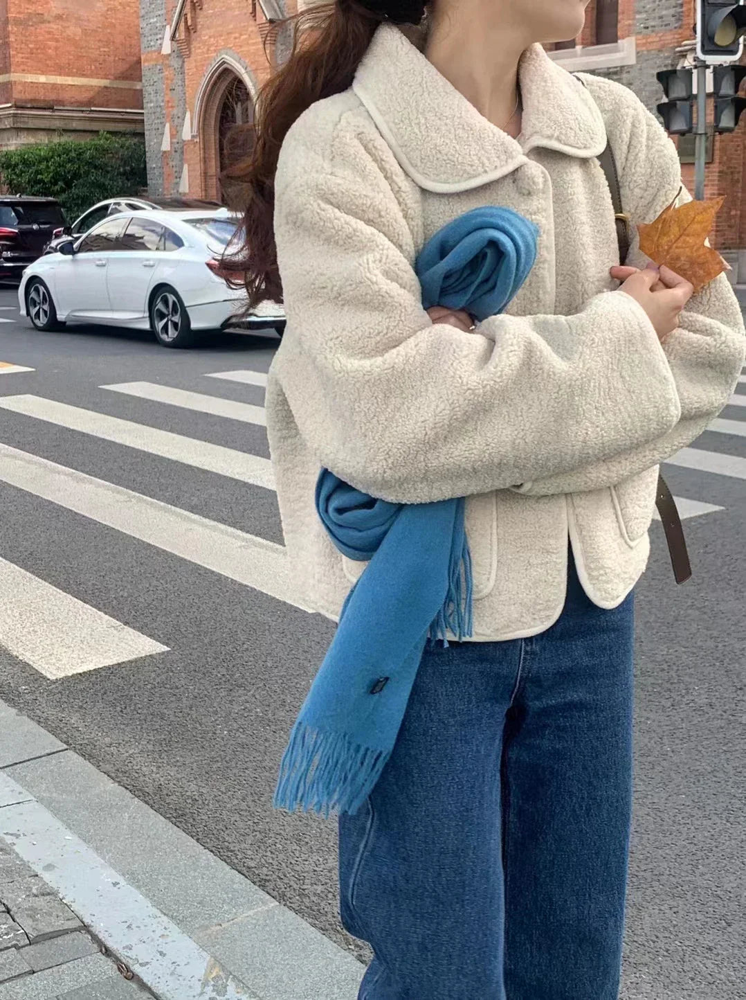 Peter Pan Collar Wool Short Coat