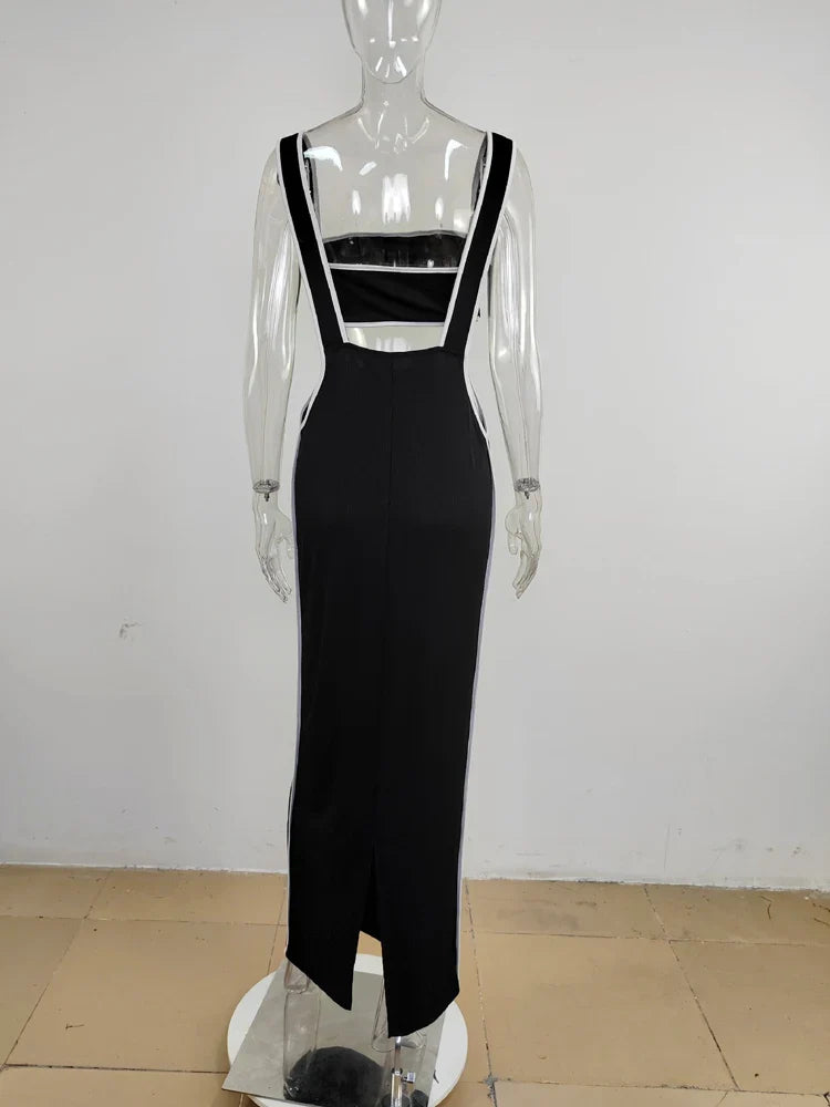 Slash Neck Hollow Design Two-Piece Dress