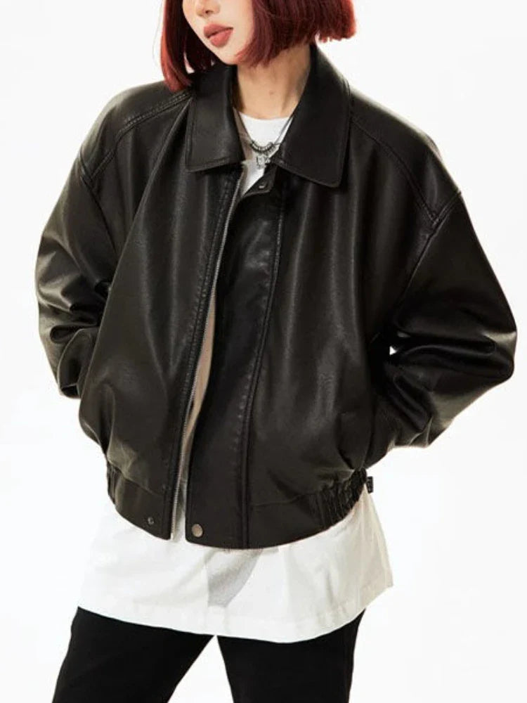 Bikerjacke aus Kunstleder 