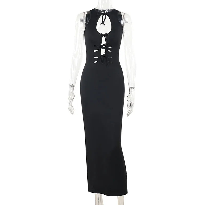 Hollow Out Backless Evening Dress Women