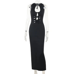 Hollow Out Backless Evening Dress Women