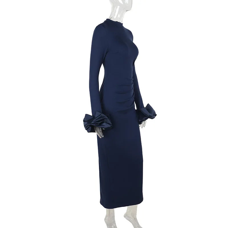 Bubble Long Sleeved Maxi Dress