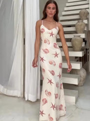 Starfish Printed Ruffle Hem Long/Mini Dress