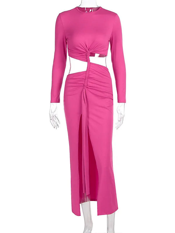Long-Sleeved Irregular Bodycon Dress