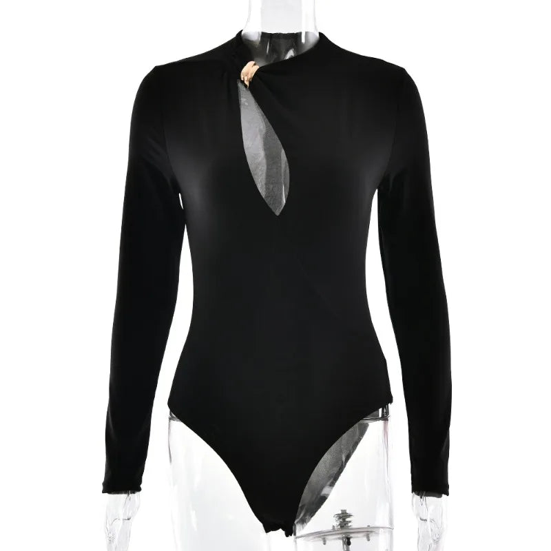 Hollowed Out Long Sleeve Bodysuit