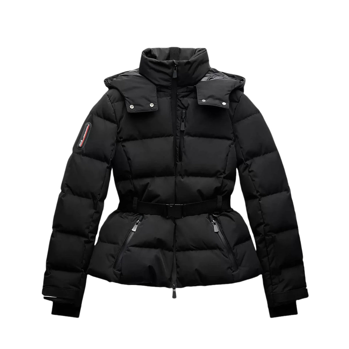 Belt Hooded Down Cotton Windproof Jacket