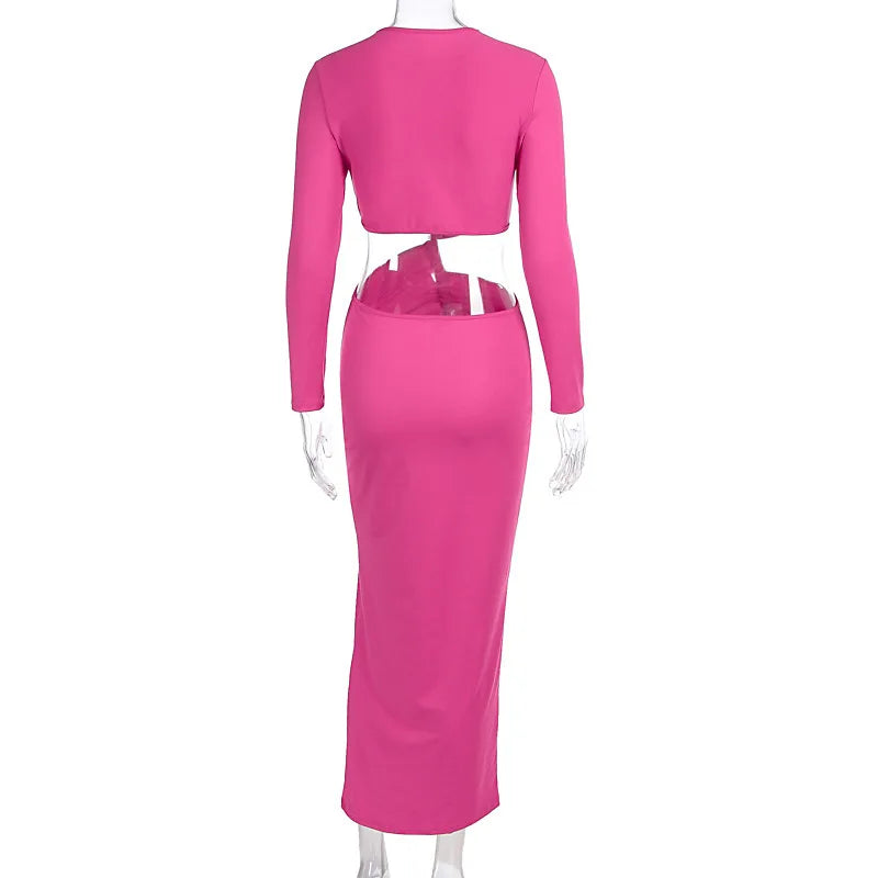 Long-Sleeved Irregular Bodycon Dress