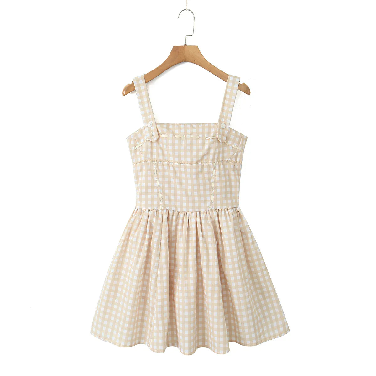 Cross Ribbon Folds Hem Ball Gown Swing Mini Dress