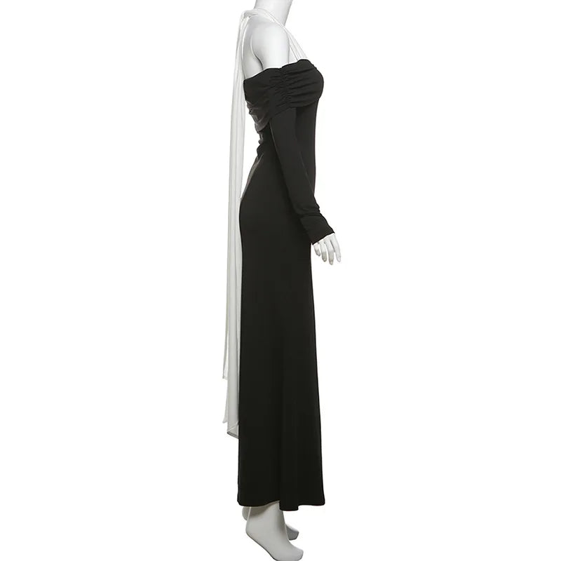 Women's Backless Halter Bandage Evening Dress
