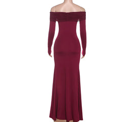 Elegant Backless High Waist  Mesh Patchwork Maxi Dress