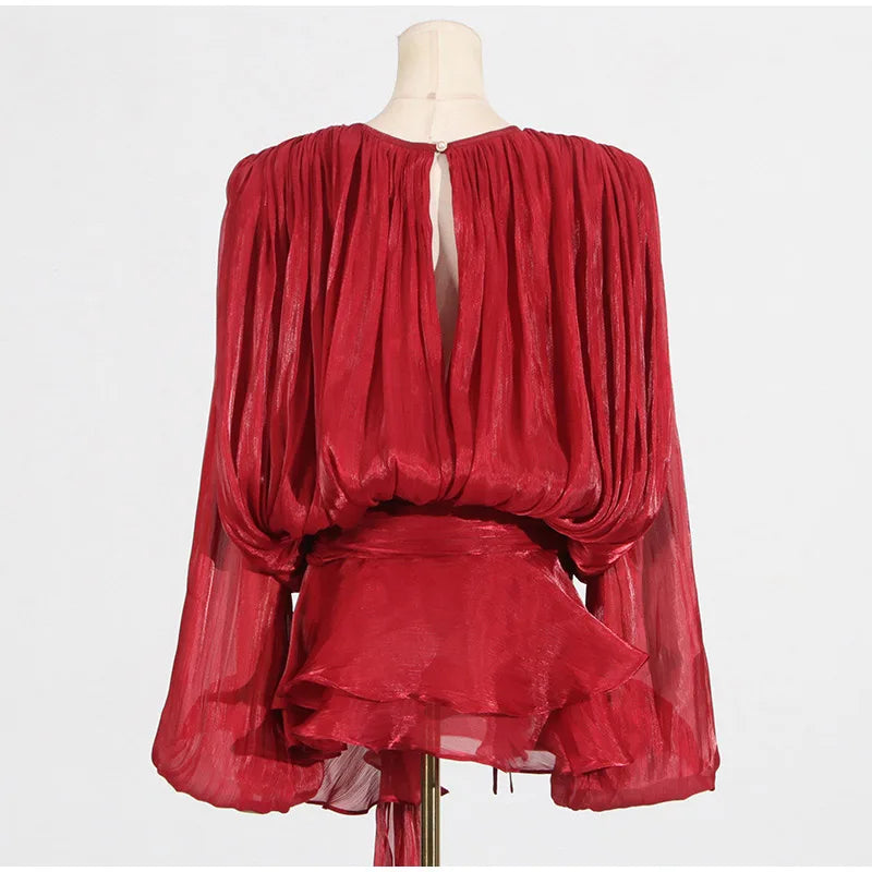 Elegant V-Neck Lace-Up  Summer Style Mini Dress