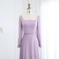 Lilac Ruffles Evening Dresses for Women