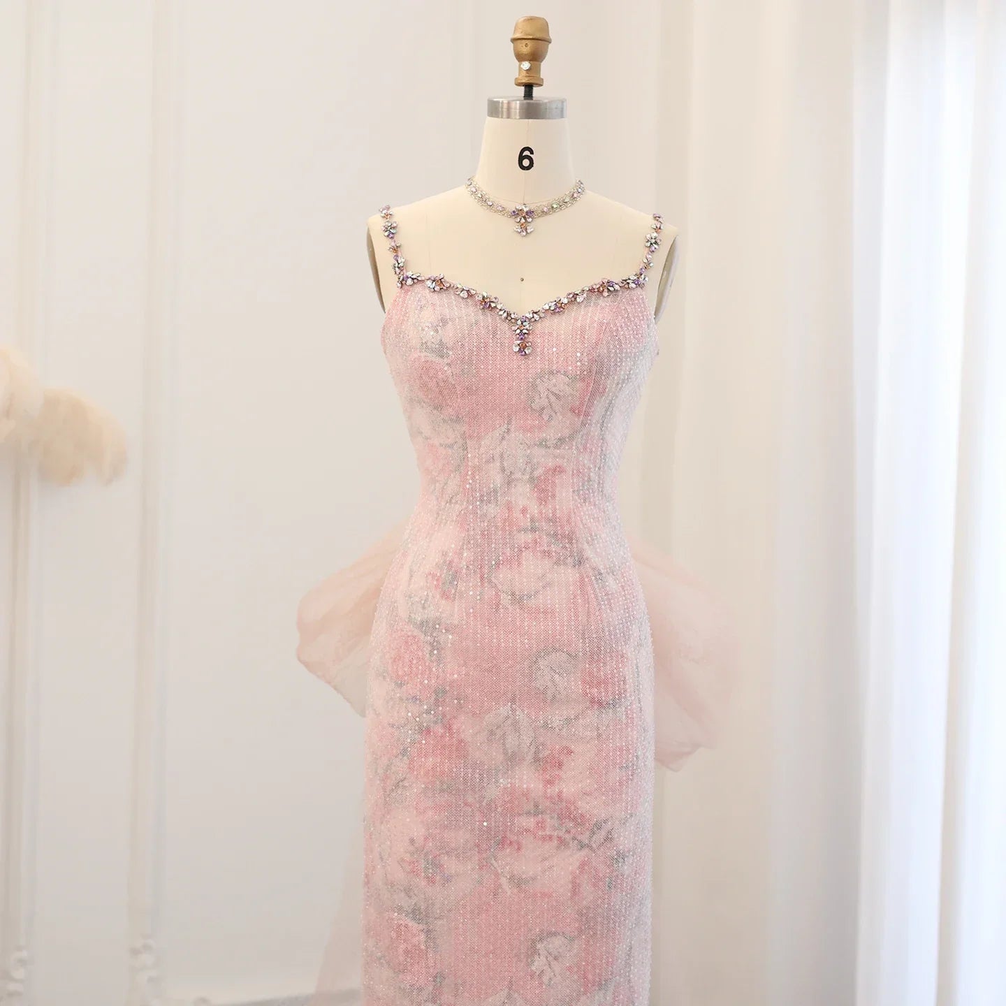 Pink Velvet Mermaid Gown