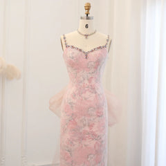 Pink Velvet Mermaid Gown