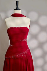 Crystal Beaded Pleated Chiffon Gowns with Shawl