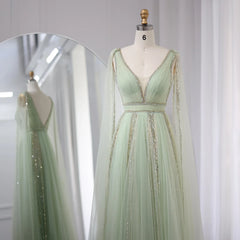Cape Sleeves Chiffon Plus Size Party Gown