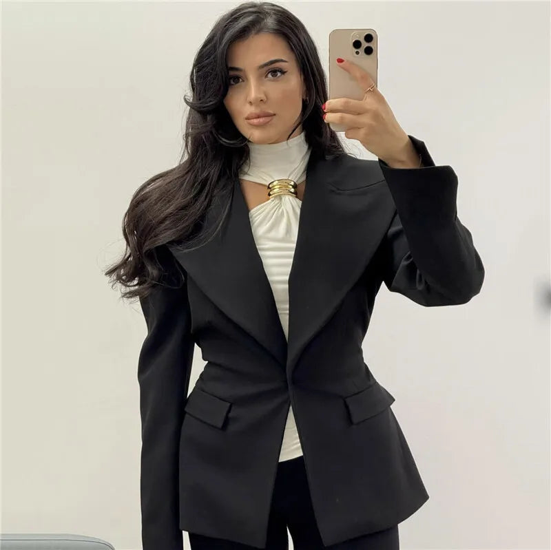Turtleneck Metal Ring Knitted Tops