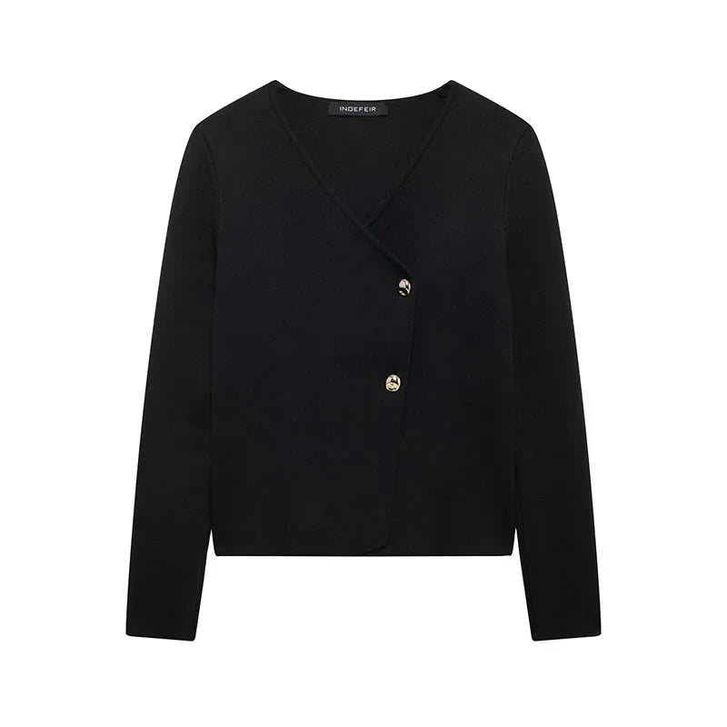 Long Sleeve Asymmetry Knitted Cardigan