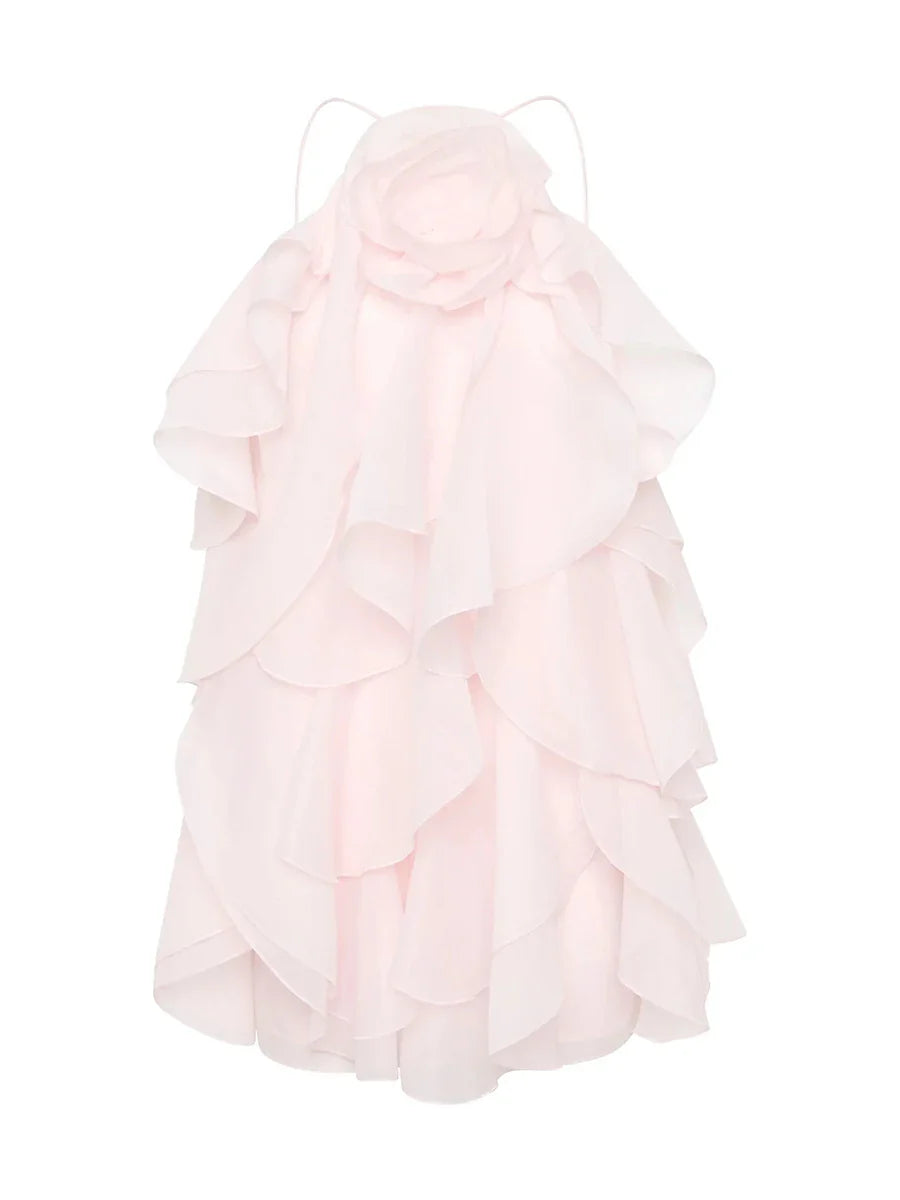 Solid Spliced Appliques Loose Mini Dress