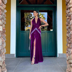 Strapless High Slit Tassel Maxi Dress