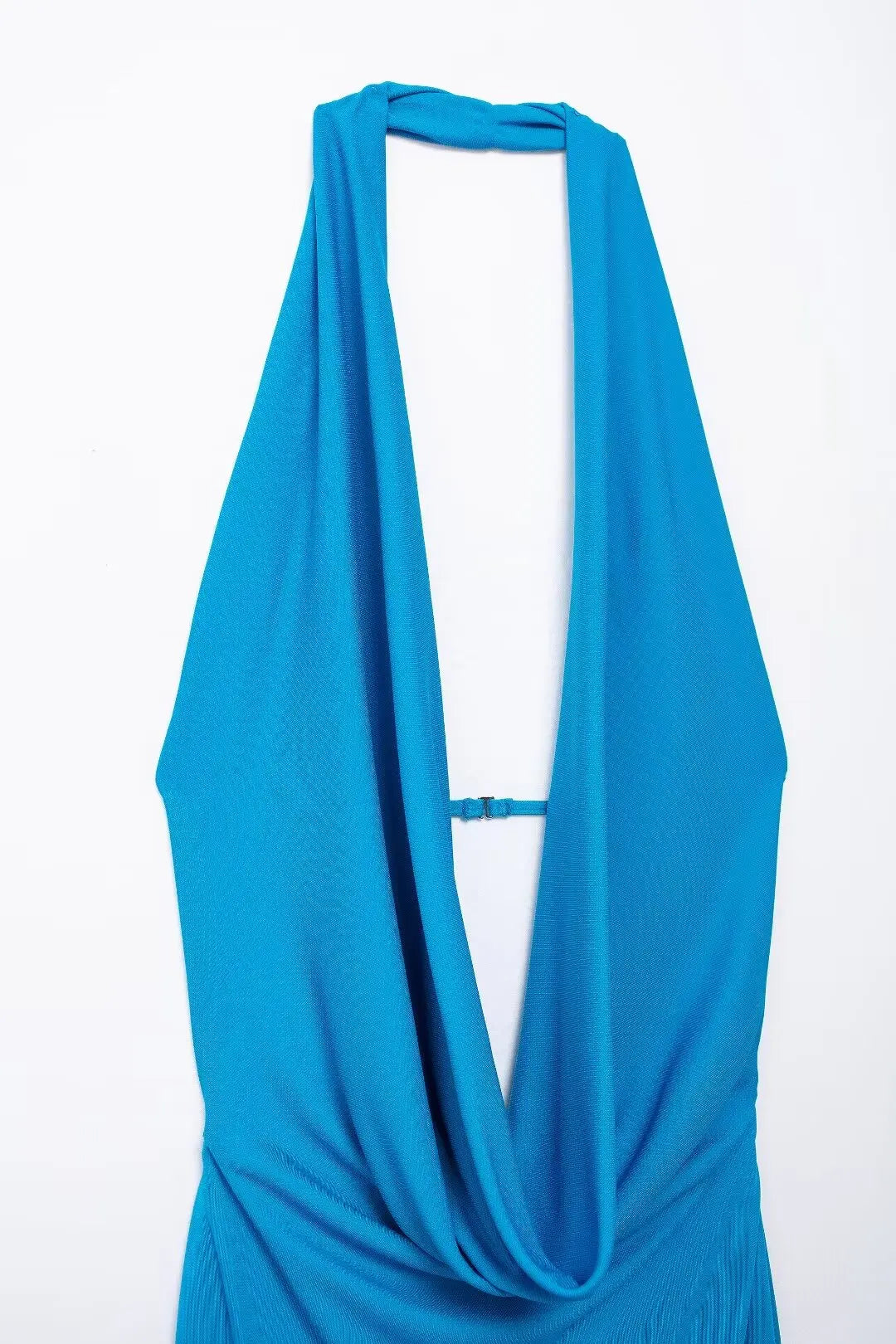 Off Shoulder Folds Hanging Neck Long Dress