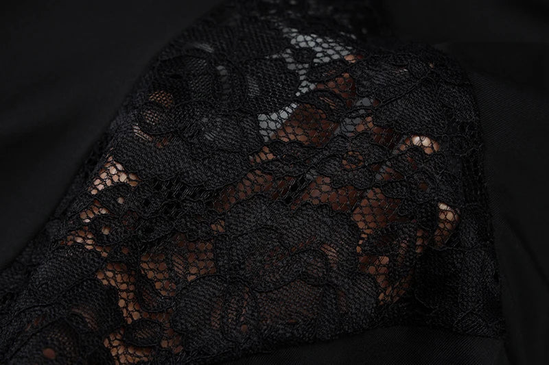 Halter Black Lace Off-shoulder Long Dress