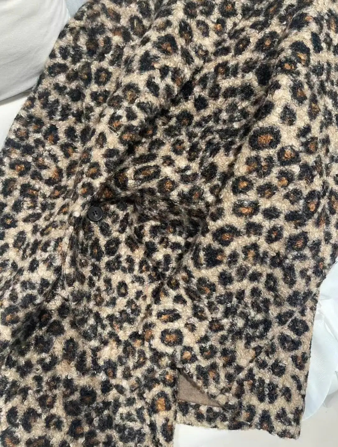 Curly Shaggy Leopard Faux Fur Blazer