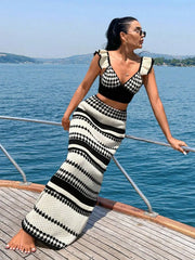 Gestreiftes zweiteiliges Strickset 