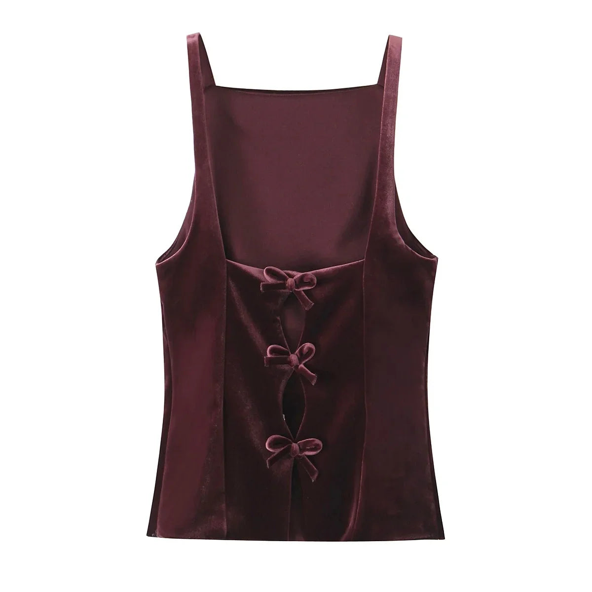 Back Bow Thin Velvet Tank Top