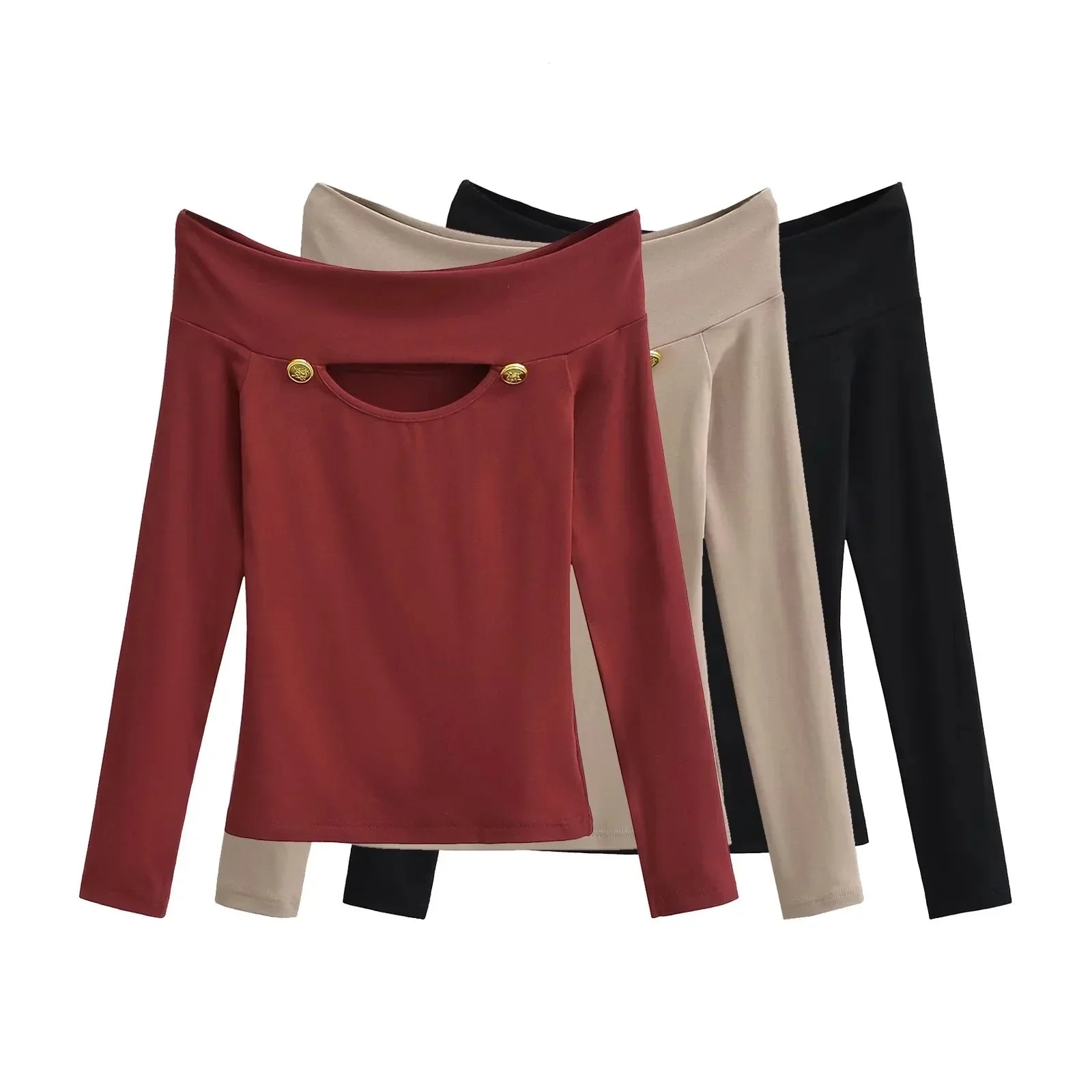 Off Shoulder Hollowed Out Top