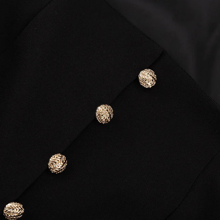 Square Collar Black Long Sleeve Jacket