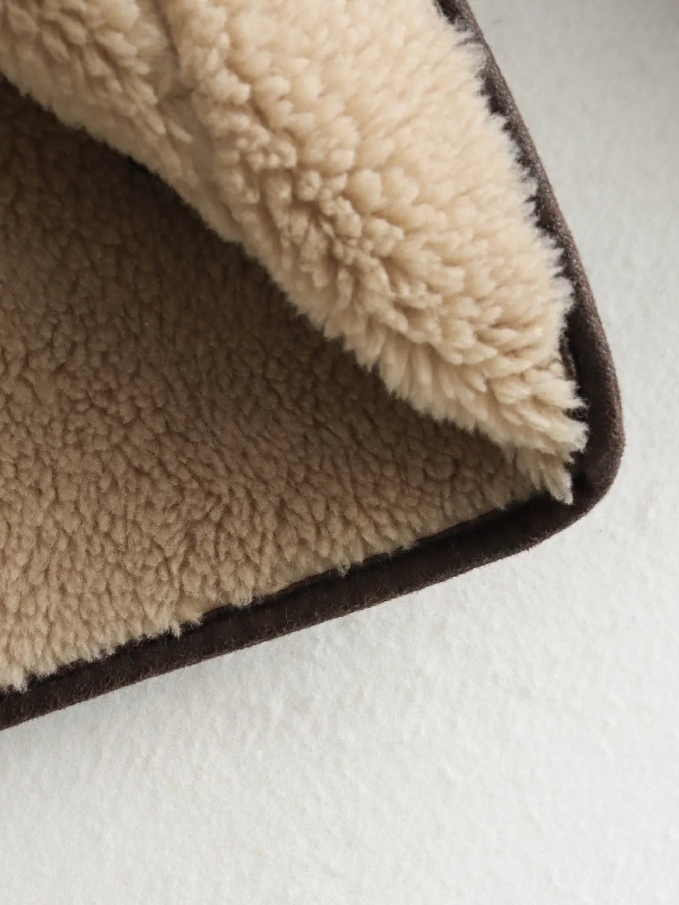 Double Color Solid Turn-Down Collar Coat