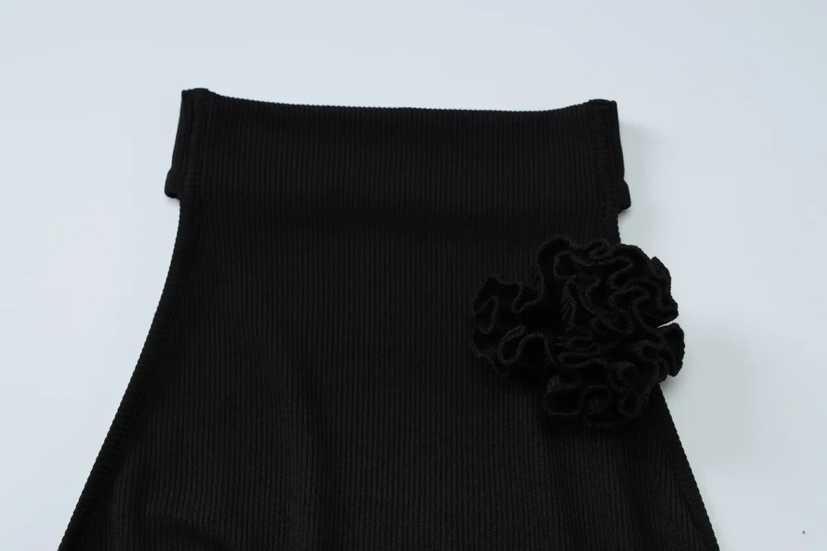 Halter Flower Backless Maxi Dress