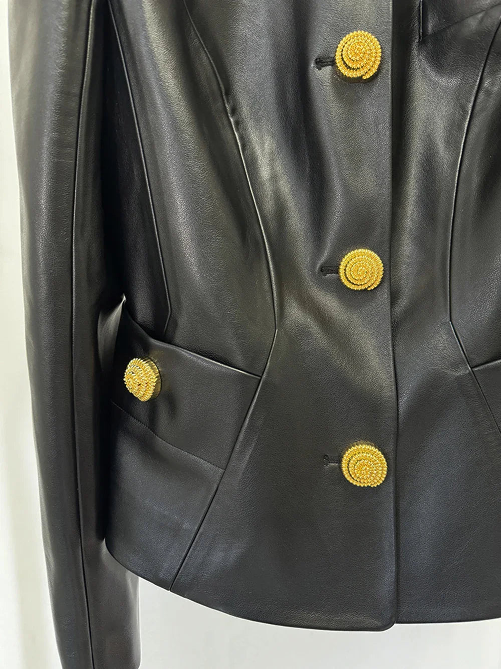 Black PU Leather Shrug Jacket